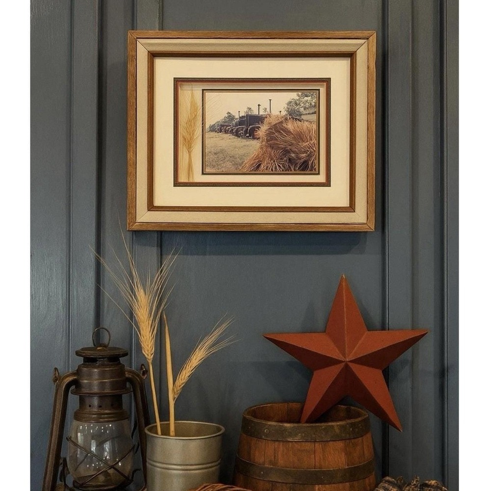 Elsie Macklin Thrashing Stories Vintage Tractor Photograph Shadowbox Art Frame